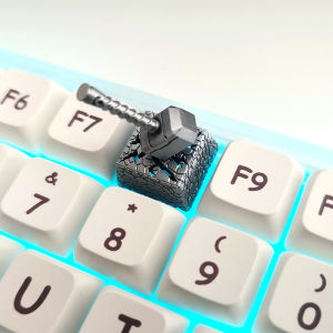 Mechanical Keyboard Marvel Quake Stereo 3D Printing Resin Keycap Magnetic Suction Light Transmission Unique Keycap Silver