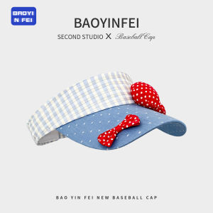 BAOYINFEI | Cute Bear Bow Plaid Sunproof Air-top Breathable Face-flattering Sun Hat