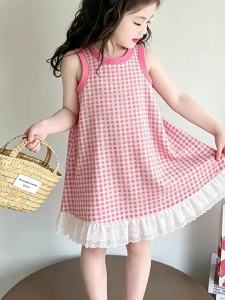 Girls Casual Dresses Little Daisy Printed Lace Sleeveless Dress Kids Dresses for Girls 1 To 5 Years Flower Girl Dresses Weddings