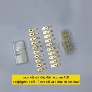 Jack kết nối dây điện 10P loại 6.3mm dành cho ô tô xe máy cao cấp(gồm đầu ghim)