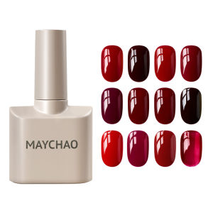 Maychao | New Spring Summer Shade Light Therapy Wine Red Nail Polish for Salon Use