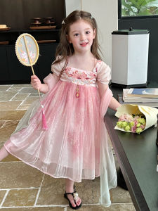 Váy Công Chúa Thêu Phong Cách Trung Hoa Mới Cho Bé Gái Mùa Hè Váy Hanfu Cho Trẻ Em Váy Cho Bé Gái