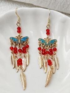 Hoa Tai Tua Rua Dài Thanh Lịch Cho Nữ Phong Cách Bohemian Cổ Điển Thanh Lịch Trang Sức Thời Trang Hợp Kim Trang Trí Tai