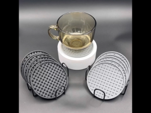 6Pcs Silicone Coaster Set with Holder Non-Slip and Non-Stick Cup Mat for Tabletop Protection