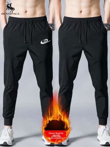 Mens 2025 Spring/Summer Casual Long Pants Elastic Waistband Slim Fit
