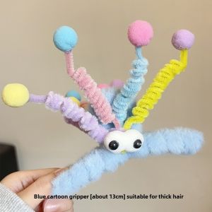 Dopamine Stuffed Barrettes Color Funny Cartoon Shark Clip Female Back Head Updo Hair Ball Spring Fun Grip