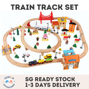 Childrens Wooden Toy Train Track Set kids train track toy Virtual Traffic City