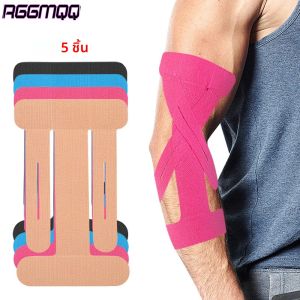 5PCS Precut Kinesiology เทปสําหรับข้อศอกบรรเทาอาการปวด-กันน้ํา & Breathable เทปกีฬาสําหรับข้อศอกเทนนิสJoint Support กีฬา