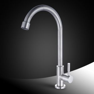 Kitchen Faucet 304 Stainless Steel Single Handle Cold Water Valve for Sink Vegetable Washing Basin Bathroom Sink Rotatable