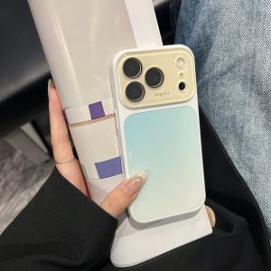 EOENKK | Fashion Color Block Phone Case For iPhone 18 17 16 15 14 13 11 12 Pro Max 17 18 Pro Funda Shockproof Glass Camera Bumper Cover