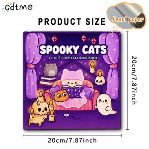 SPOOKY CATS Coloring Book for Adults Featuring Cartoon Bold-easy Patterns for Relaxation DIY Painting Drawing Books