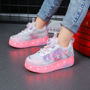 KUOBURENSHENG | Cartoon Style Rotating Buckle 4-Wheel Skate Shoes