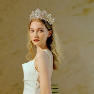 Party Prom Bridal Tiara Rhinestone Semicircle Metal Crown Princess for School Event Pageant