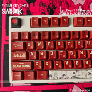 คีย์บอร์ดอะนิเมะใหม่ SLAMDUNK ISO/ANSI ปุ่มกด PBT 140คีย์5หน้าปุ่มกด PBT การระเหิดสำหรับคีย์บอร์ดกลไกสวิตช์ MX
