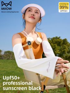 MiiOW | Womens Summer Ice Sleeve Sunscreen Loose Fit Cool Feeling Silk Thin Arm Cover For Cycling And Driving UV Protection