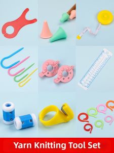 QINGPIN | Knitting Accessories Markers Stitch Holder Needle Cap Scissors Cable Needle Yarn Cutter Measuring Tape Row Counter