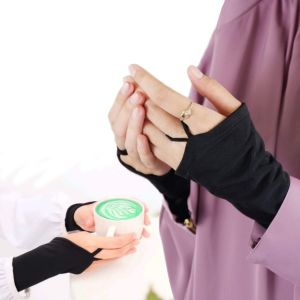 Saiz 5XL Tudung Sarung Labuh Denim Berdagu Awning Lembut / Handsock Umrah