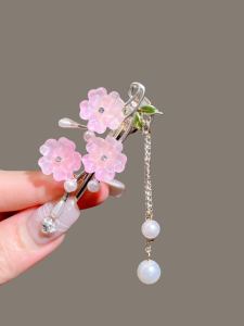 Womens Side Duckbill Hair Clip 2024 New Tassel Hairband Bangs And Hair Fragrance Duckbill Clip Ancient Style Hair Card