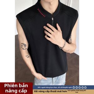 LIUBU | Áo Thun Thể Thao Mùa Hè Có Đường Kéo Dây và Thêu Nửa