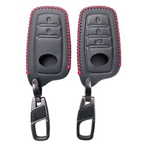 Leather Car Key Cover Case for 2023 2024 Toyota Tacoma Fortuner Corolla Venza Grand Highlander RAV4 XSE Prime Land Cruiser Hilux