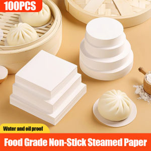 100pcs tròn vuông giấy sáp hấp giấy Lò Nướng Thịt Nướng Bánh Bao hấp hấp ngăn kéo giấy không dính dầu-bằng chứng