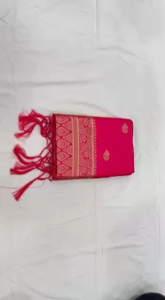 [PRE ORDER - 10 DAYS] Elegant Pink Soft Lichi Silk Saree with Traditional Border Design_6079