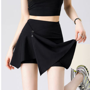 High Waist Yoga Skirt Pants Womens Fitness Sport Two-Piece Set Nude Sensation Summer New Arrival Anti-Light Leak Butt Curtain Skirt