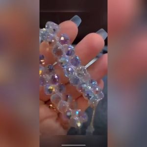 O-KAY Gelang Kristal Sampanye Wanita Menggambar Rantai Ekor yang Dapat Disesuaikan Rantai Gelang Jepang dan Korea