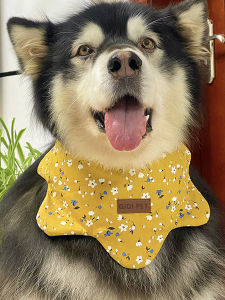 Pet Dog Cat Flower Shape Scarf Mouth Cover Saliva Towel Large Medium Small Dogs Golden Retriever Samoyed Cat Accessories