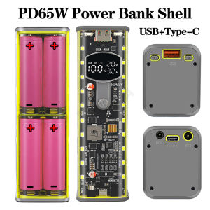 PD65W Super Fast Charging Power Bank Case 8*18650 Power Bank Battery Storage Box Transparent Solder-Free DC Voltage Adjustable