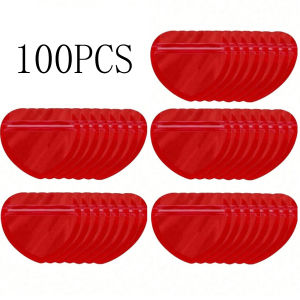 100pcs-Heart Shaped Red Heart Shaped Bag Resealable Bag Cute Mini Bag Valentines Day Trinket Bag Clear Resealable Bag Cute