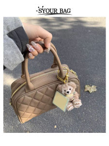 Syour Bag Female Fall Winter Fashion Milk Tea Color Classic Style Jennie Bowling Bag Quilted Crossbody Handbag
