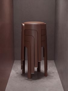 ZHUSHANXIA | Stackable Soft Padded Round Stool Durable Luxury High Stool