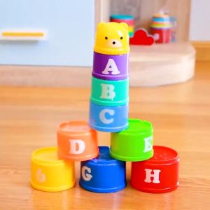 Children folding cup toys baby hand eye coordination puzzle early education baby concentration training