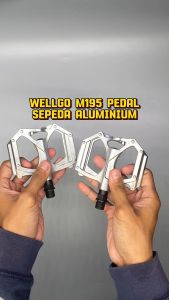 WELLGO M195 Pedal Sepeda Aluminium Alloy Dual DU Bearing Pedal MTB Roadbike BMX