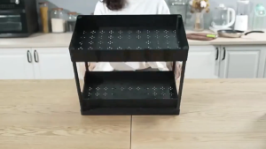 [SG Ready Stock]2 Tier Under Sink Rack Kitchen Cabinet Drawer PP Plastic Prevent items from falling Kitchen Shelf Storage Avoid clutter