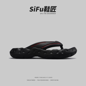 Mens Summer New EVA Soft Bottom Anti-Slip Beach Sandals Comfortable Slip-On Casual Flat Heel Breathable Flat Footbed Thong Slippers