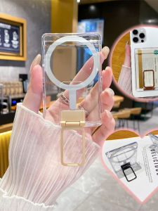 Acrylic Transparent Magnetic Foldable Phone Stand Portable Support Bracket for Android Apple Huawei Lazy Desktop Holder