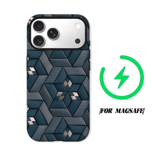 Dark Hexagon Phone Case for iPhone 18 17 16 15 14 13 12 11 Air Pro Max Plus Double-layer Cover