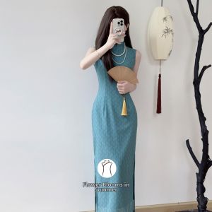 Youth Style Chinese Cheongsam Dress Thin Sleeveless