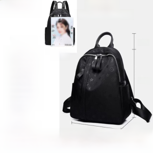 2023 New Womens Fashion Oxford Cloth Backpack Casual Waterproof Large Capacity Travel Book Bag with Geometric Pattern and Zipper Closure