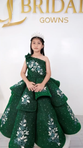Two Layer Umbrella Cut Ballgown For Girl Kid