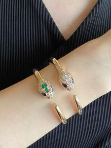 Hewisia Pure Silver Snake-Shape Bracelet for Women Luxury Lightweight Abalone Shell Turquoise Gemstone Hand Jewelry