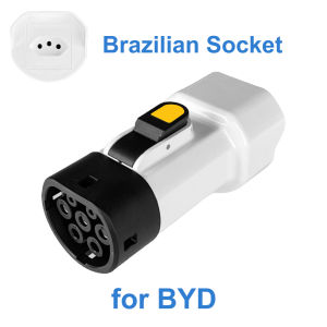 EVqiaoyi Type2 V2L Discharger for BYD MG Vehicle-to-Load Descarregador Descarga Adapter with Brazilian Socket for Camping