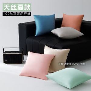 Cooling Ice Silk Pillowcase Nordic Style Square Sofa Backrest Cover Removable Washable Home Use Living Room Couch Decor