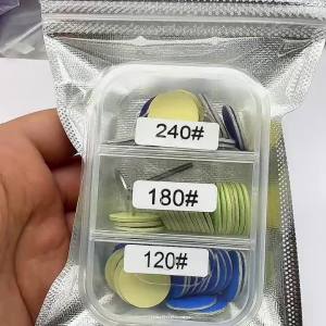 60Pcs Mainicure Sanding Paper with Metal Nail Drill Bit Replacement Self-Adhesive Sandpaper Discs Disc Pads
