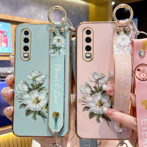 เคสโทรศัพท์ซิลิโคน Huawei P30 pro P20 pro แบบครอบเต็มพร้อมสายรัดข้อมือ ป้องกันการตกหล่น ดีไซน์เก๋ไก๋สำหรับผู้หญิง