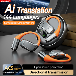 AI Translator On-ear Headphones 144 Languages Real Time Two-Way Translation Earphones Stereo Sound Wireless Bluetooth Headsets