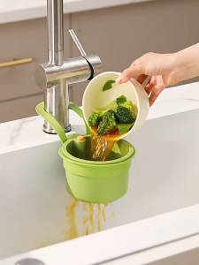 SDFBN Kitchen Sink Strainer Drain Net Basket Openable Bottom Cover Vegetable Washing Basin Dishwashing Sink Drainage Filter Mesh Home Cleaning Tool