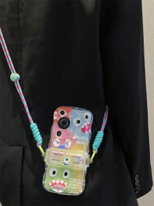 Huawei P60 pro Cute Cartoon Colorful Monster Phone Case Female Style Crossbody Shockproof Soft Rubber Shell Suitable for Nova11